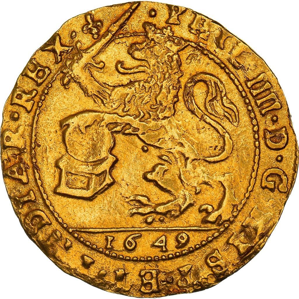 Coin, Spanish Netherlands, Flanders, Philip IV, Souverain D'or, Lion d'Or, 1649