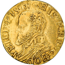 Coin, Spanish Netherlands, HOLLAND, Philip II, 1/2 Réal, Dordrecht, EF(40-45)