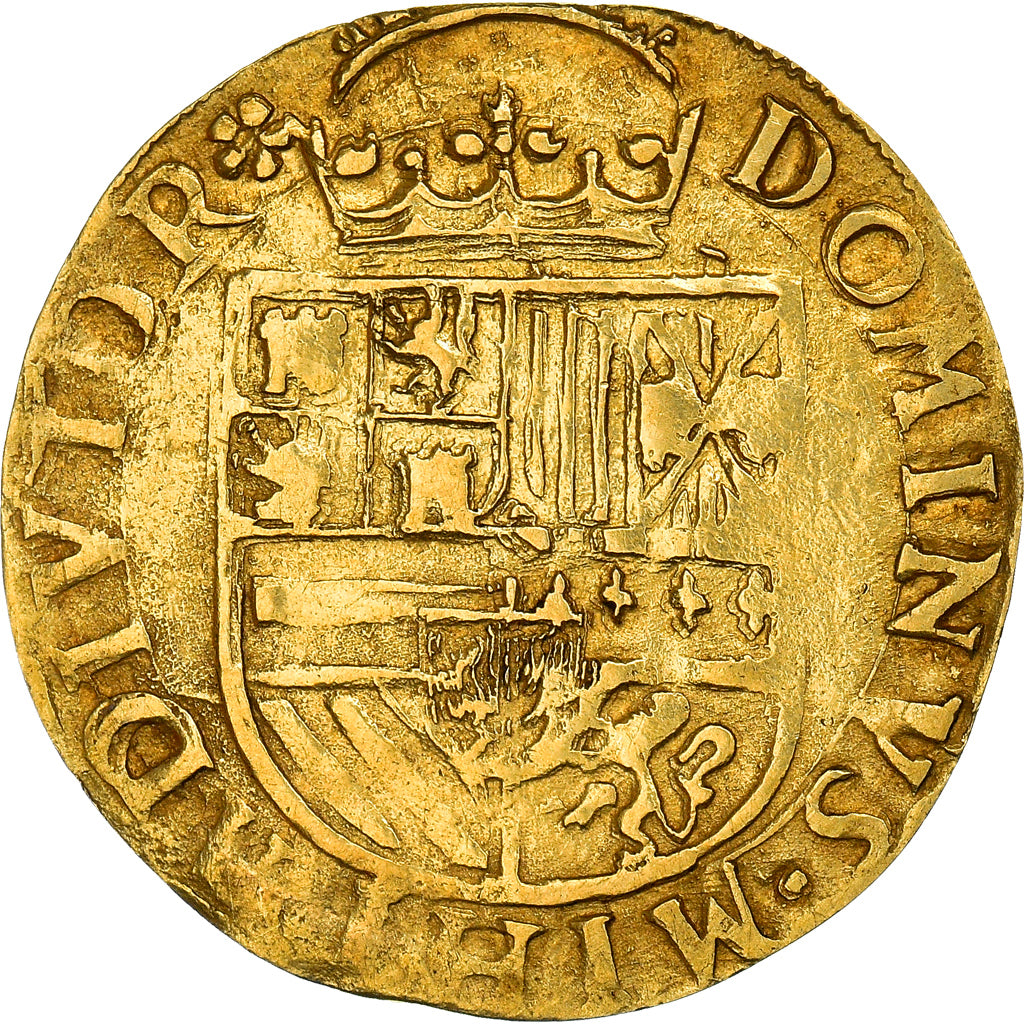 Coin, Spanish Netherlands, HOLLAND, Philip II, 1/2 Réal, Dordrecht, EF(40-45)