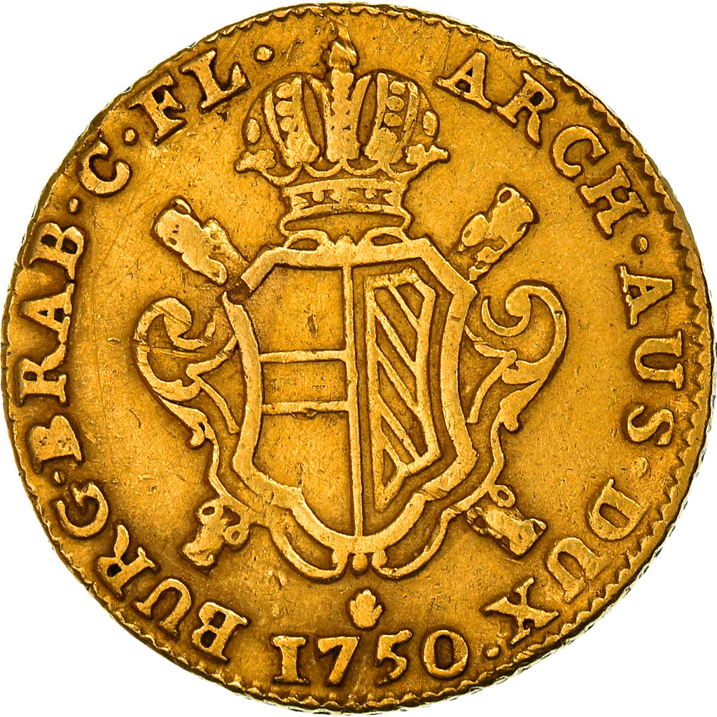 Coin, AUSTRIAN NETHERLANDS, Maria Theresa, 1/2 Souverain D'or, 1750, Antwerp