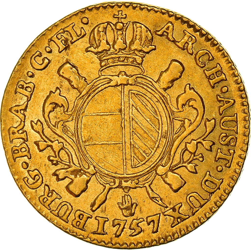 Coin, AUSTRIAN NETHERLANDS, Maria Theresa, 1/2 Souverain D'or, 1757, Antwerp