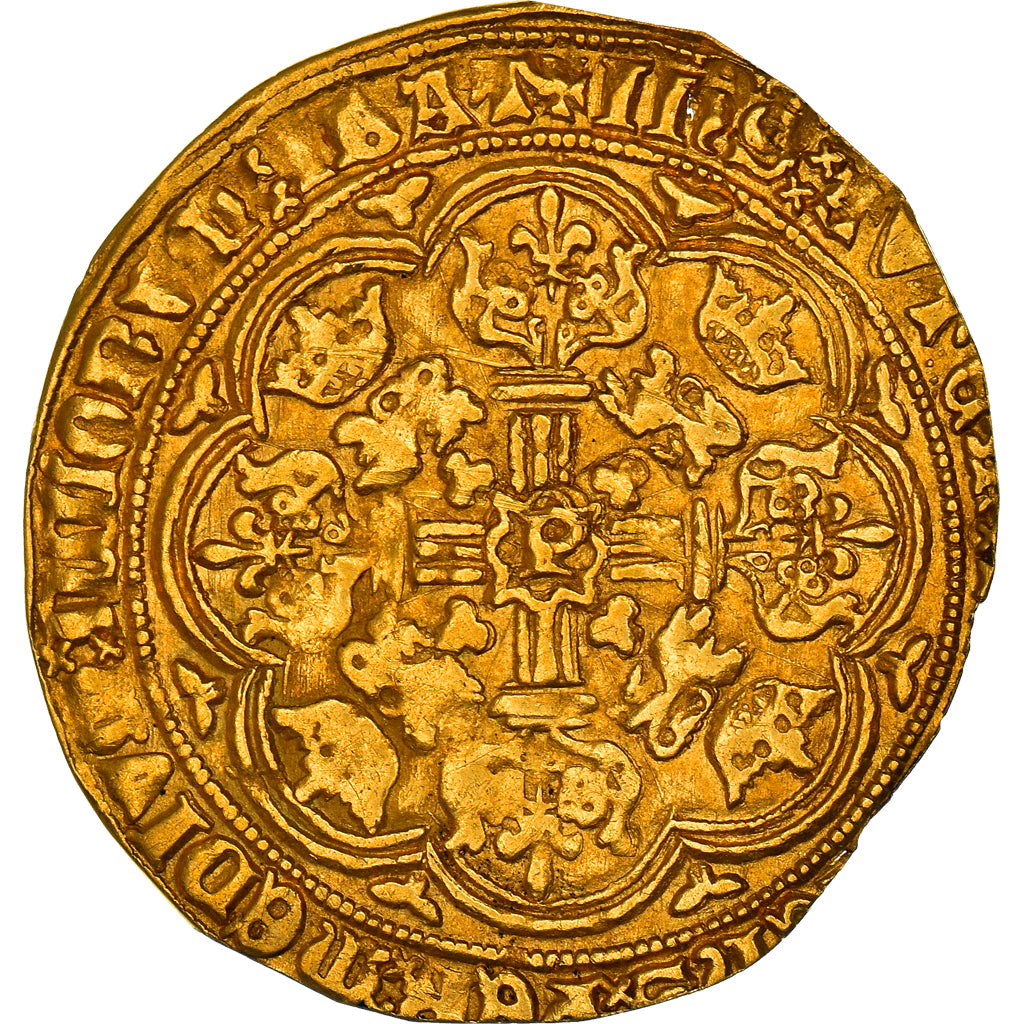 Moeda, Bélgica, Flanders, Philippe le Hardi, Noble d'or, 1388, Gand, EF(40-45)