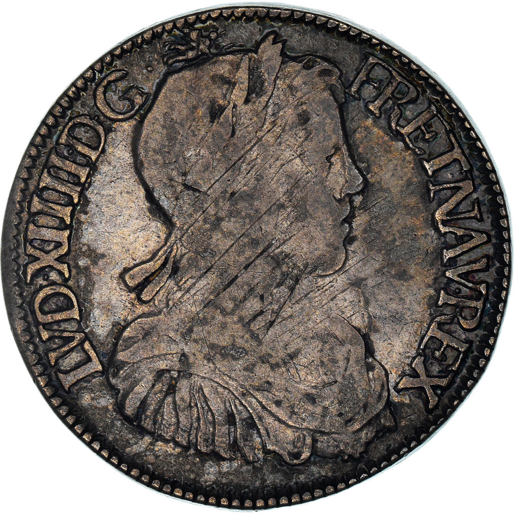 Munten, Frankrijk, Louis XIV, 1/2 Écu à la mèche longue, 1/2 Ecu, 1651