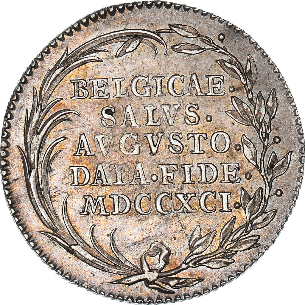 AUSTRIAN NETHERLANDS, Token, Leopold II, Hommage de la Belgique, 1791, VZ+