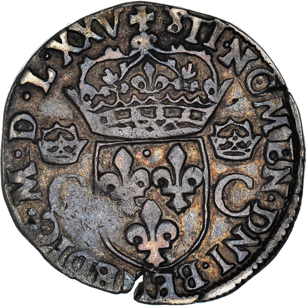 Coin, France, Charles IX, Henri III, Teston, 1575, Rennes, VF(30-35), Silver