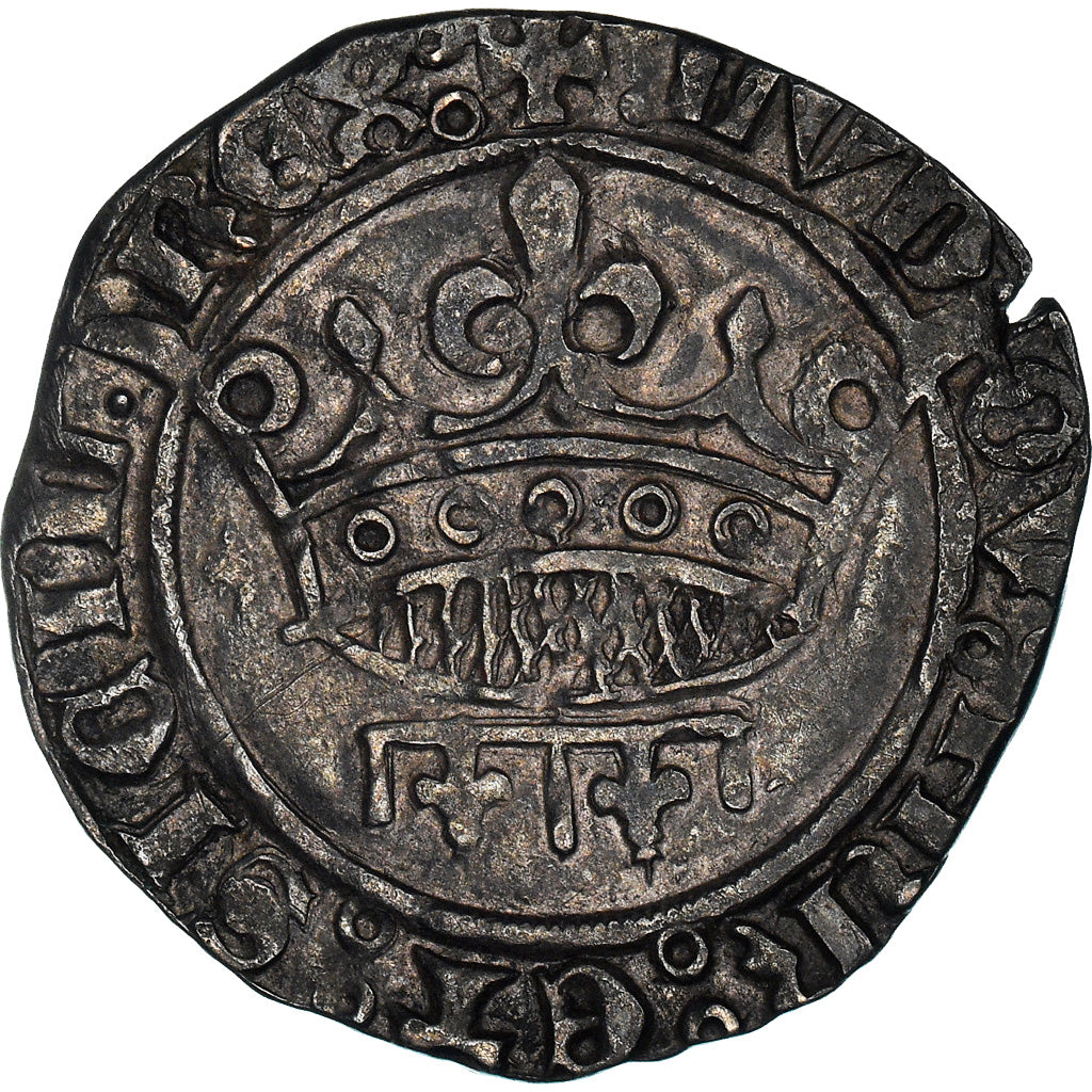 Monnaie, France, Provence, Louis II d'Anjou, Sol coronat, 1414, Tarascon, TTB+