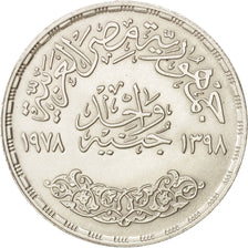 Egypt, Pound, 1978, AU(55-58), Silver, KM:480