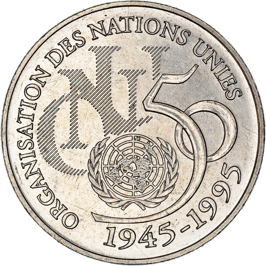 Munten, Frankrijk, ONU, 5 Francs, 1995, Paris, PR+, Nickel Clad Copper-Nickel