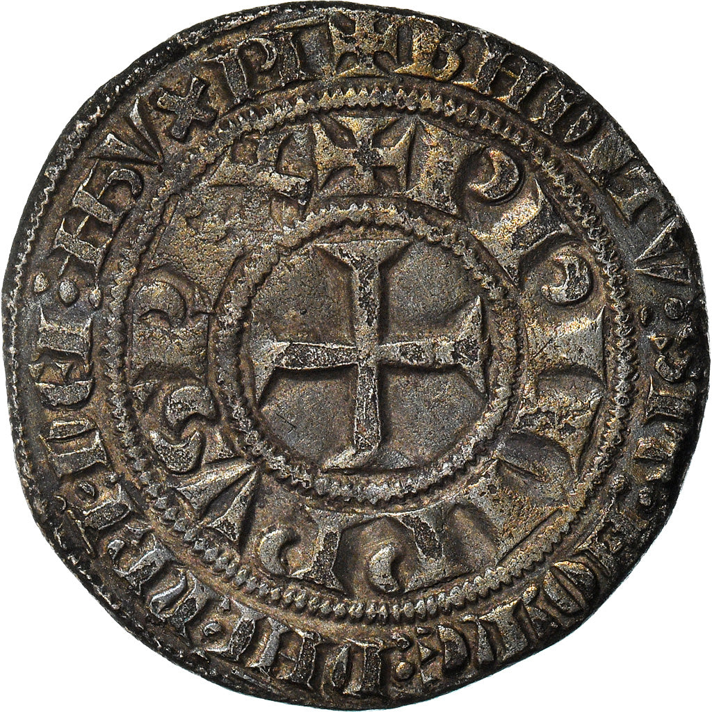 Coin, France, Philip IV, Gros Tournois, AU(50-53), Silver, Duplessy:213