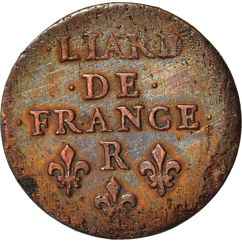 Coin, France, Louis XIV, Liard de France au buste juvénile, deuxième type