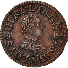 Moneta, Francja, Louis XIII, Double Tournois, 1616, Paris, AU(50-53), Miedź
