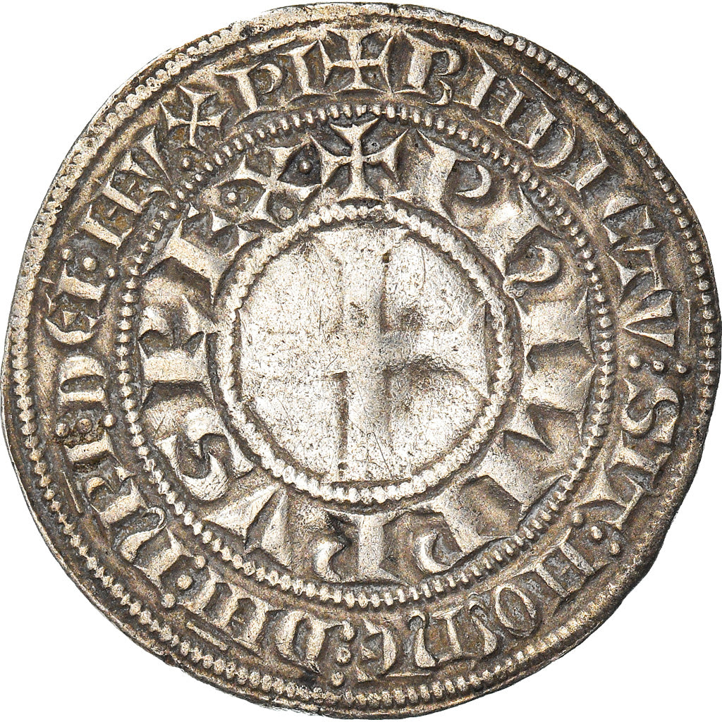 Moneta, Francia, Philip IV, Gros Tournois, BB, Argento, Duplessy:213