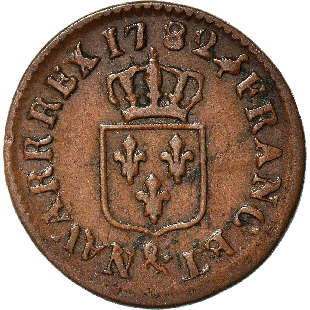 Moneta, Francja, Louis XVI, Liard, Liard, 1782, Aix, EF(40-45), Miedź