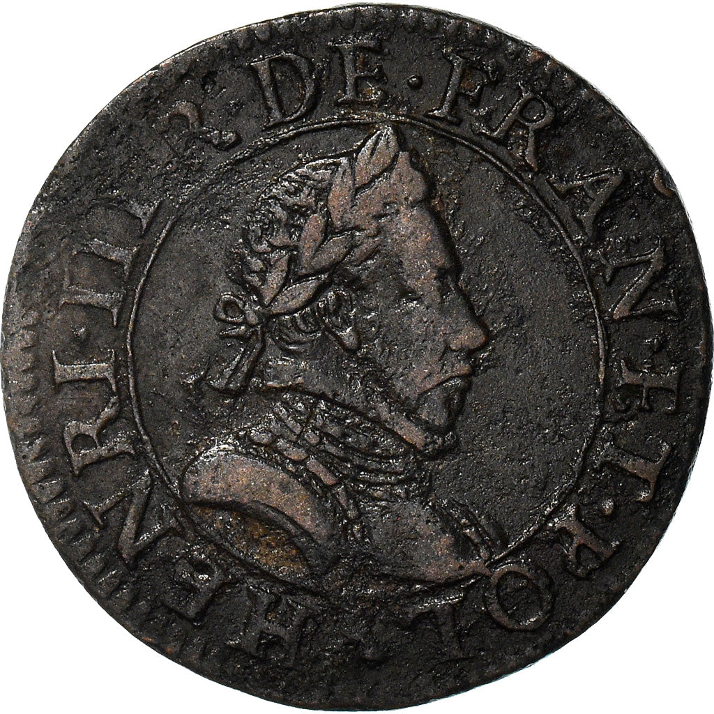 Moneta, Francia, Henri III, Double Tournois, 1579, Paris, BB, Rame, Sombart:4068
