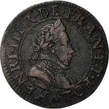 Moneta, Francia, Henri III, Double Tournois, 1579, Paris, BB, Rame, Sombart:4068