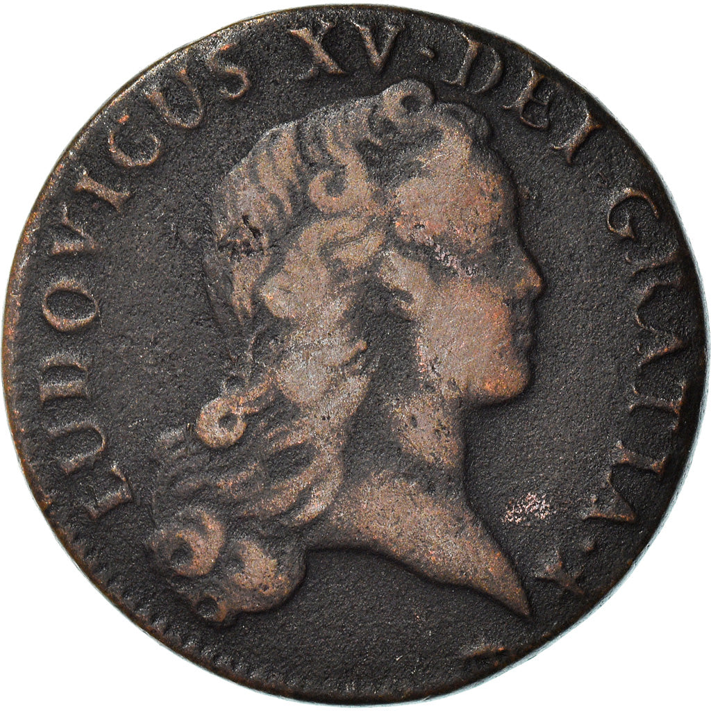 Munten, Frankrijk, Louis XV, Sol au buste enfantin, Sol, 1720, Metz, FR+, Koper