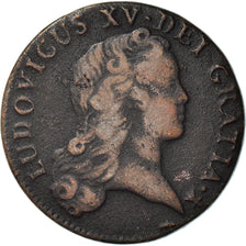 Munten, Frankrijk, Louis XV, Sol au buste enfantin, Sol, 1720, Metz, FR+, Koper