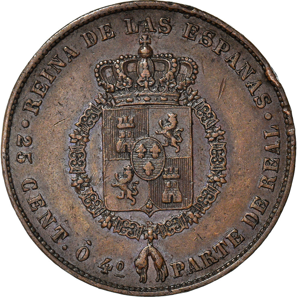 Moneda, España, Isabel II, 25 Centimos, 1854, Madrid, Prueba - Essai, EBC