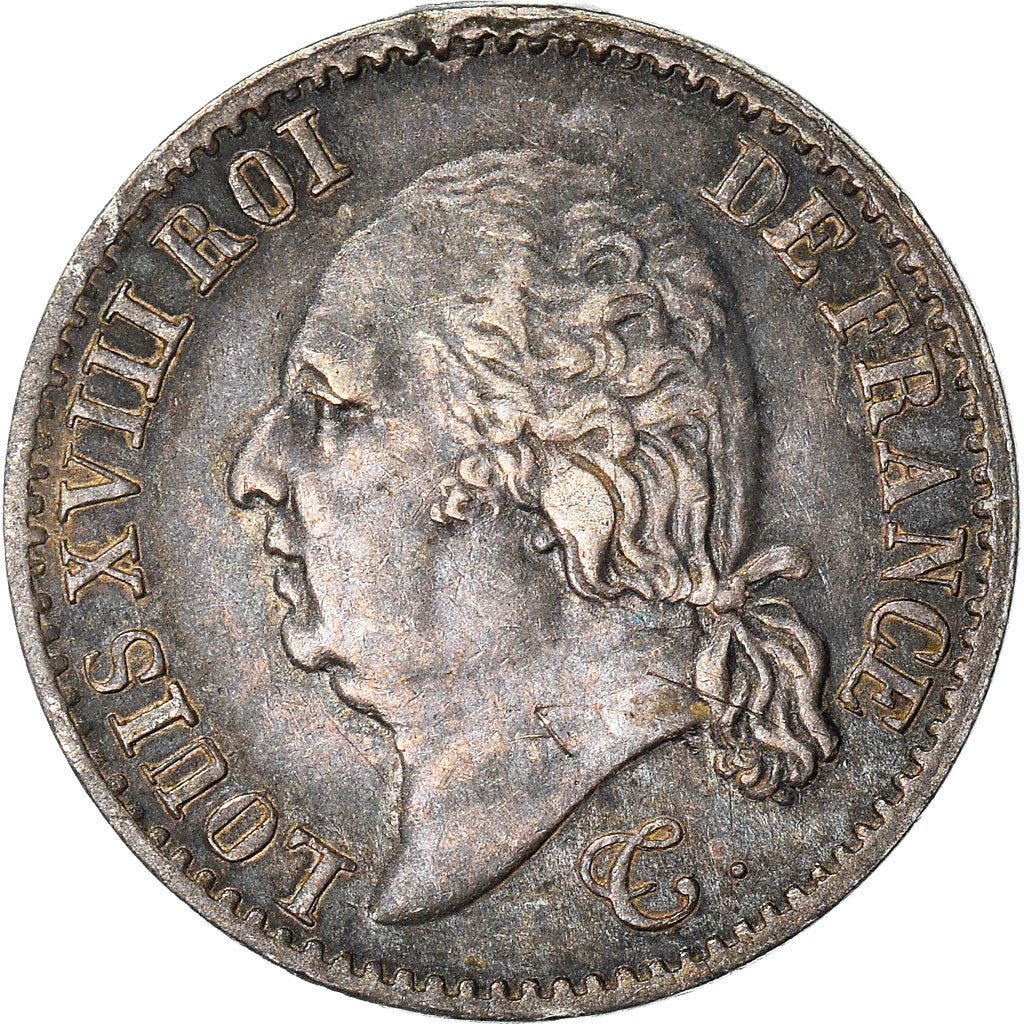 Coin, France, Louis XVIII, Louis XVIII, 1/4 Franc, 1824, Paris, AU(55-58)