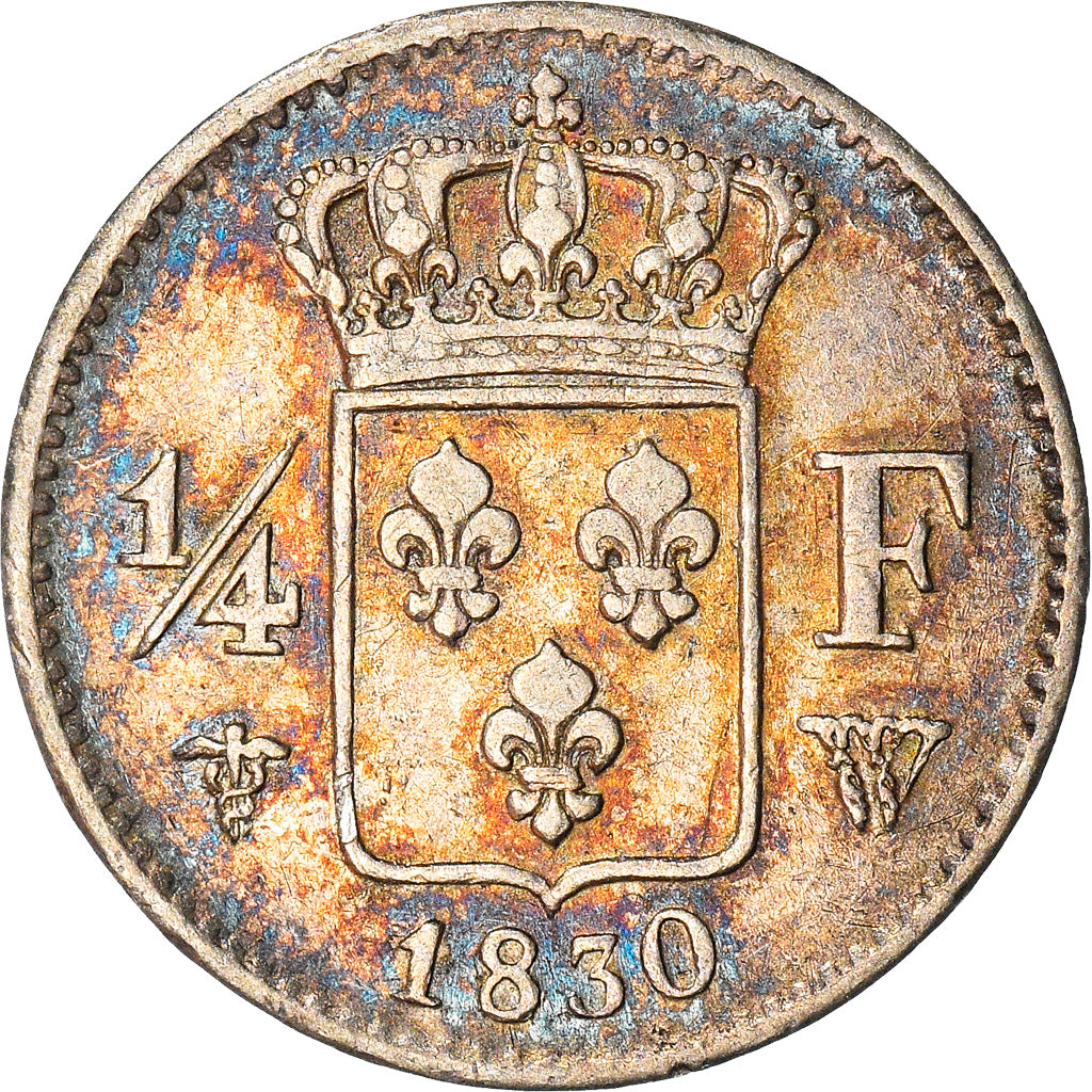 Moneta, Francja, Charles X, 1/4 Franc, 1830, Lille, AU(50-53), Srebro
