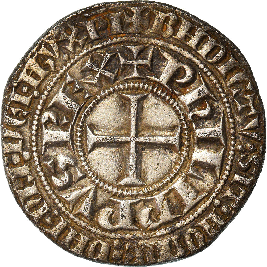 Coin, France, Philip IV, Gros Tournois, AU(50-53), Silver, Duplessy:213