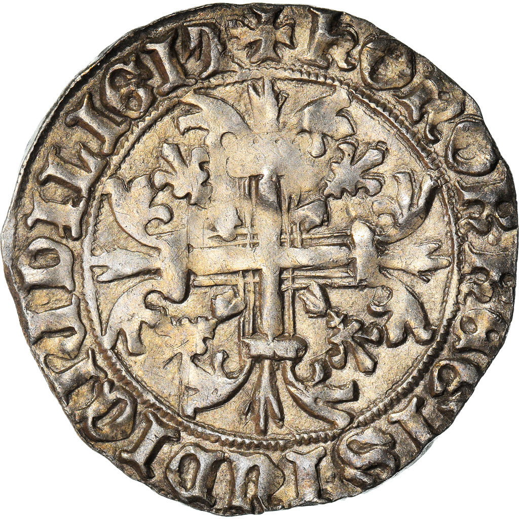 Coin, Italy, NAPLES, Robert d'Anjou, Carlin, Naples, AU(50-53), Silver