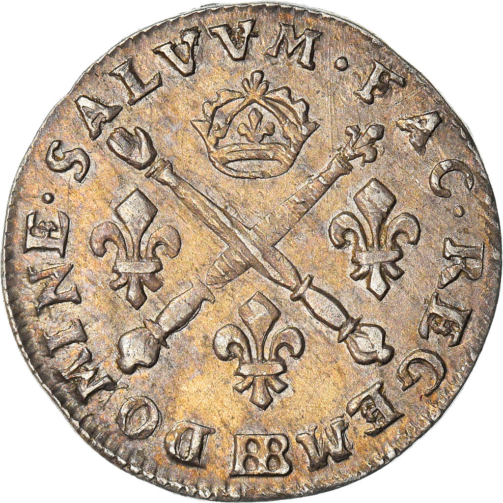 Moeda, França, Louis XIV, 5 Sols aux insignes, 5 Sols, 1/16 ECU, 1703