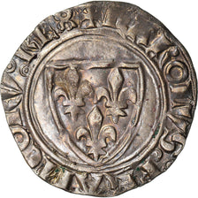 Coin, France, Charles VI, Blanc Guénar, EF(40-45), Billon, Duplessy:377
