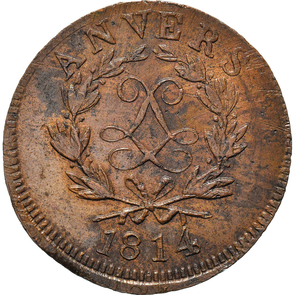 Monnaie, FRENCH STATES, ANTWERP, Louis XVIII, 10 Centimes, 1814, Anvers, TTB