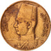 Egitto, Farouk, Millieme, 1947, British Royal Mint, MB+, Bronzo, KM:358
