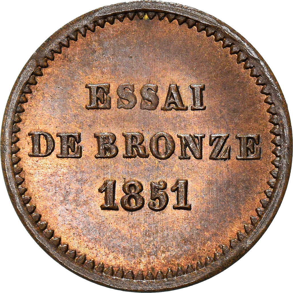Coin, France, Napoleon III, Centime, 1851, Paris, ESSAI, MS(63), Bronze