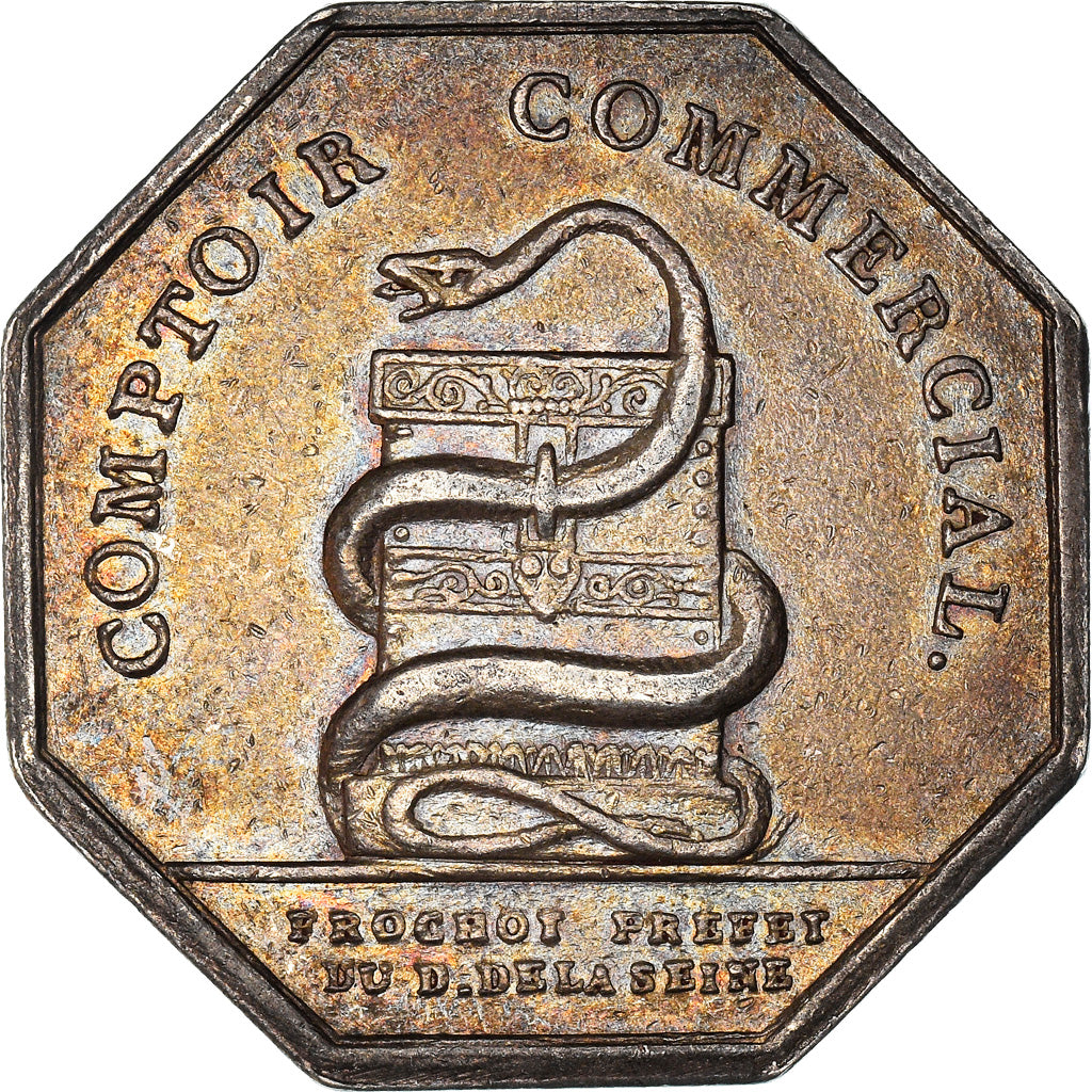 France, Token, Banques, Comptoir Commercial, 1802, AU(50-53), Silver
