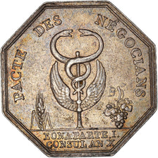 Frankrijk, Token, Banques, Comptoir Commercial, 1802, ZF+, Zilver
