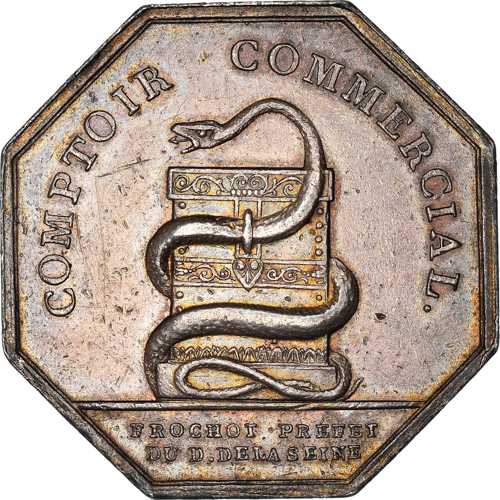 France, Token, Banques, Comptoir Commercial, 1802, AU(55-58), Silver