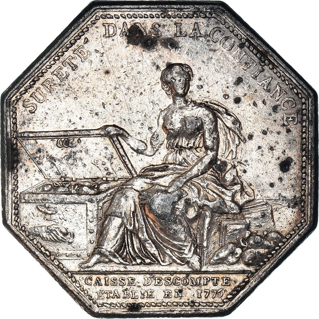 France, Token, Banques, Caisse d'Escompte, 1776, Branche, EF(40-45), Silver