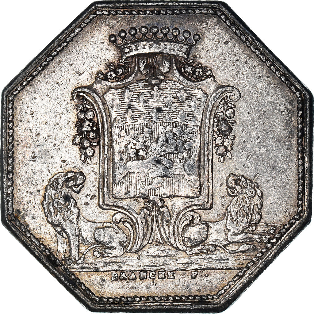 France, Token, Banques, Caisse d'Escompte, 1776, Branche, EF(40-45), Silver