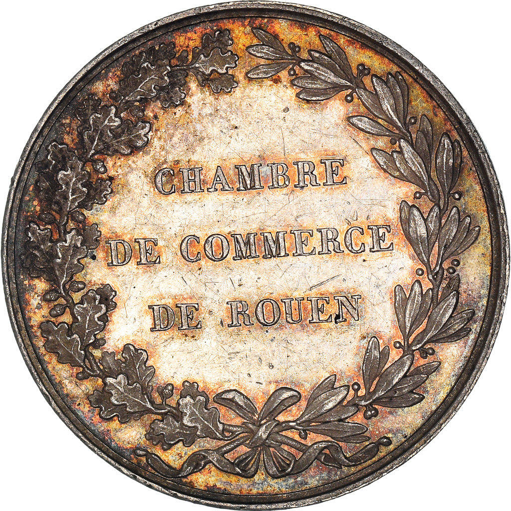 Francia, Token, Charles X, Chambre de Commerce de Rouen, Dubois F., BB+, Argento