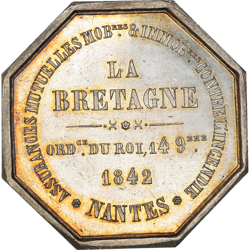 Francia, Token, Assurances mutuelles contre l’incendie de Nantes, 1842, SPL