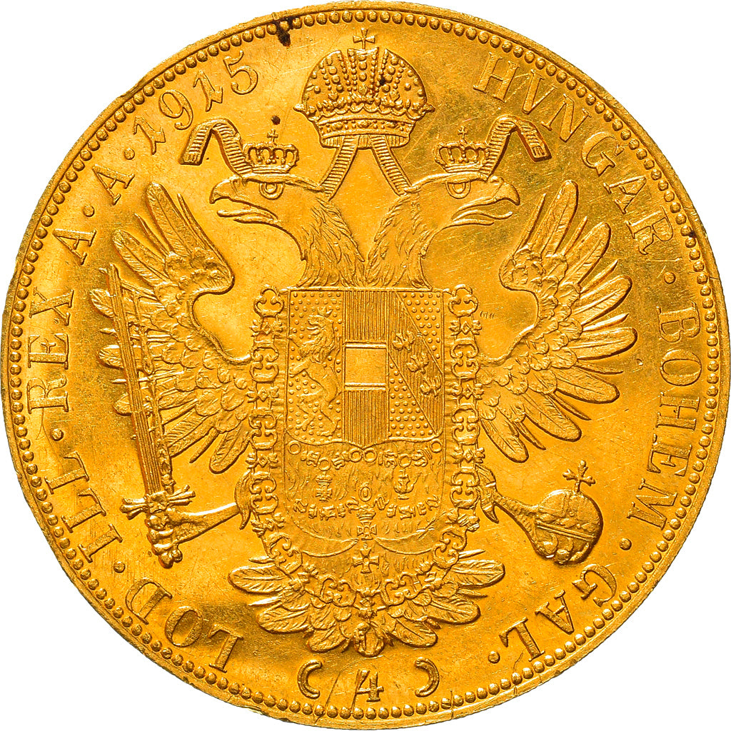 Coin, Austria, Franz Joseph I, 4 Ducat, 1915, Vienna, Official restrike
