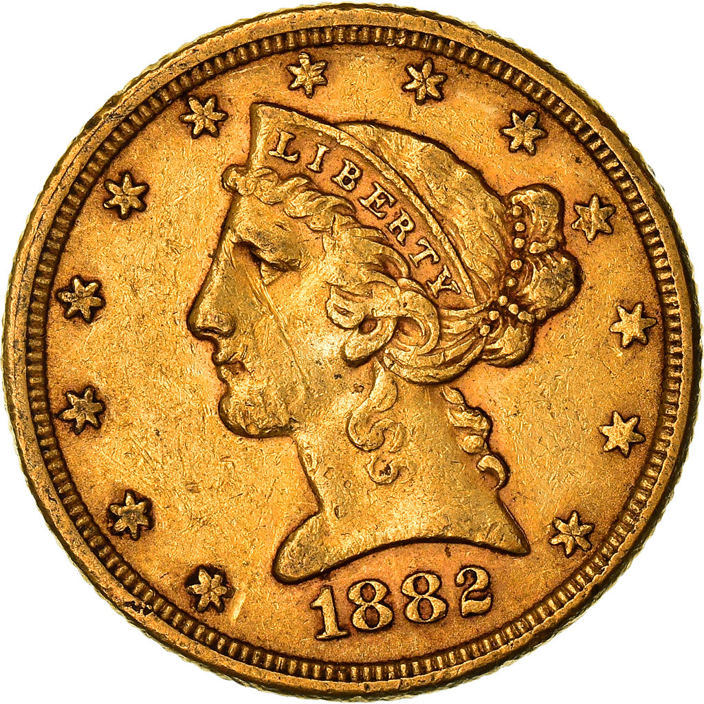 Moneda, Estados Unidos, Coronet Head, $5, Half Eagle, 1882, U.S. Mint