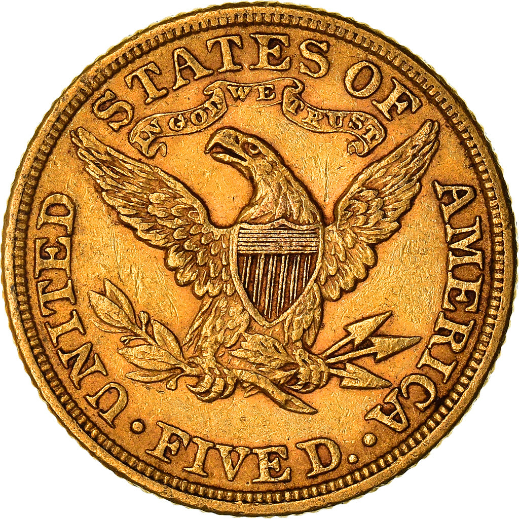 Moneda, Estados Unidos, Coronet Head, $5, Half Eagle, 1882, U.S. Mint