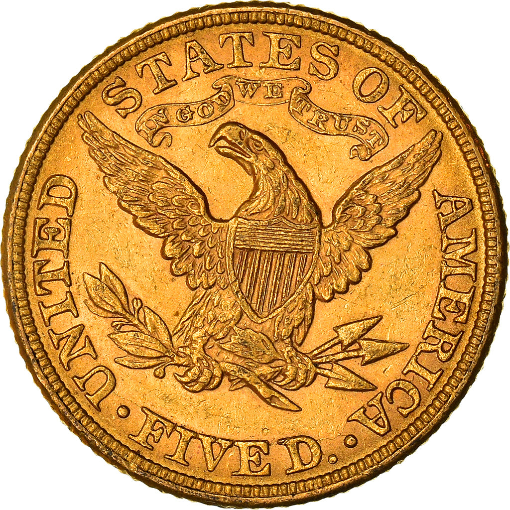 Moneta, Stati Uniti, Coronet Head, $5, Half Eagle, 1883, U.S. Mint