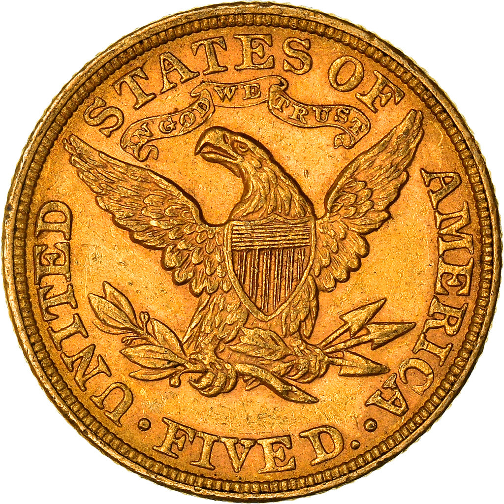 Moneta, Stati Uniti, Coronet Head, $5, Half Eagle, 1892, Philadelphia, SPL-