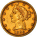 Moeda, Estados Unidos da América, Coronet Head, $5, Half Eagle, 1906, U.S.