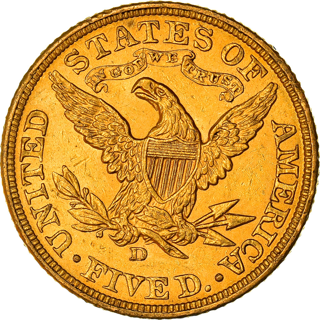 Monnaie, États-Unis, Coronet Head, $5, Half Eagle, 1907, U.S. Mint, Denver