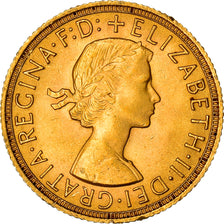 Coin, Great Britain, Elizabeth II, Sovereign, 1958, MS(60-62), Gold, KM:908