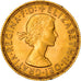 Moneda, Gran Bretaña, Elizabeth II, Sovereign, 1958, EBC+, Oro, KM:908