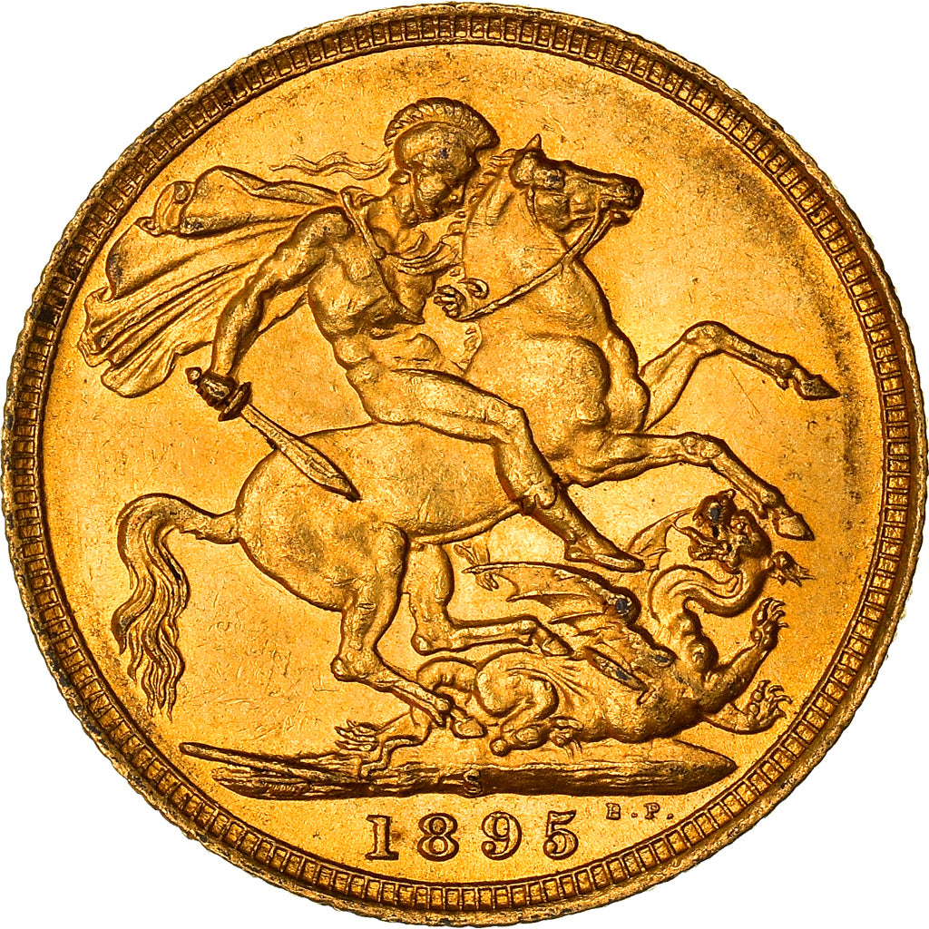 Moneda, Australia, Victoria, Sovereign, 1895, Sydney, EBC, Oro, KM:13