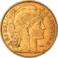 Munten, Frankrijk, Marianne, 10 Francs, 1910, Paris, FR+, Goud, KM:846