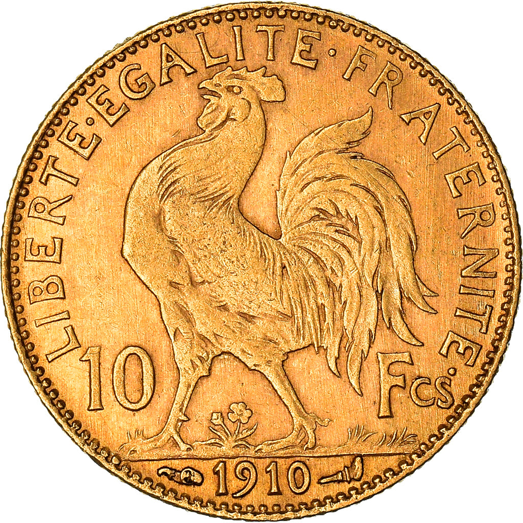 Moeda, França, Marianne, 10 Francs, 1910, Paris, VF(30-35), Dourado, KM:846
